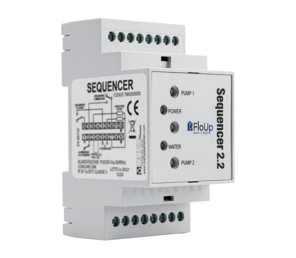 Sequencer modulo inversione pompe vista laterale